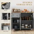 thumbnail image 4 of HOMCOM Kitchen Island on Wheels Rolling Utility Serving Cart with Drawer, 4 of 10