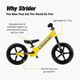 thumbnail image 5 of Strider 12 Sport Bike, Yellow - No Pedal Balance Bicycle for Kids 1 to 4 Years - Includes Safety Pad, Padded Seat, Mini Grips, Flat-Free Tires-Easy Assembly, Tool-Free Adjustments, 5 of 10