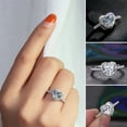 thumbnail image 2 of Trayknick Wedding Ring Heart Shape Shiny Rhinestone Creative Lady Circlet for Gift, 2 of 12
