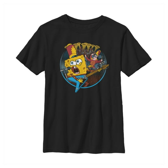 Boy's SpongeBob SquarePants Bank Geek Practice  Graphic Tee Black Large