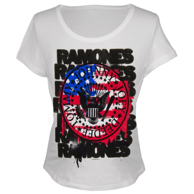 Ramones - T-Shirt Col Rond Juniors Drapeau Américain