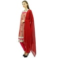thumbnail image 5 of Atasi Women's Polyester Double Layered Straight Beige Suit Set Indian Dress-4, 5 of 9