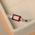 thumbnail image 2 of Garnet ring, January birthstone ring, white gold, anniversary ring for women, 2 of 4