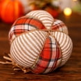 thumbnail image 3 of Thanksgiving Fall Pumpkin Decorations Plaid Cloth Pumpkin Ornaments, 3 of 8
