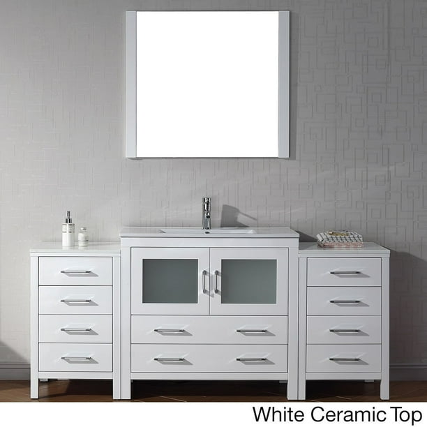 VIRTU USA Dior 72 inch Single Sink Vanity Set in White ...