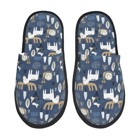 

Sikiie Forest Elk Fuzzy Slip-on Slippers Warm Cozy Soft Lightweight Memory Foam Indoor House ShoesMedium