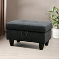 thumbnail image 2 of 28.5-inch Entryway Ottoman Bench with Storage, Multipurpose Foot Rest Sofa Stool Black Grey, 2 of 4