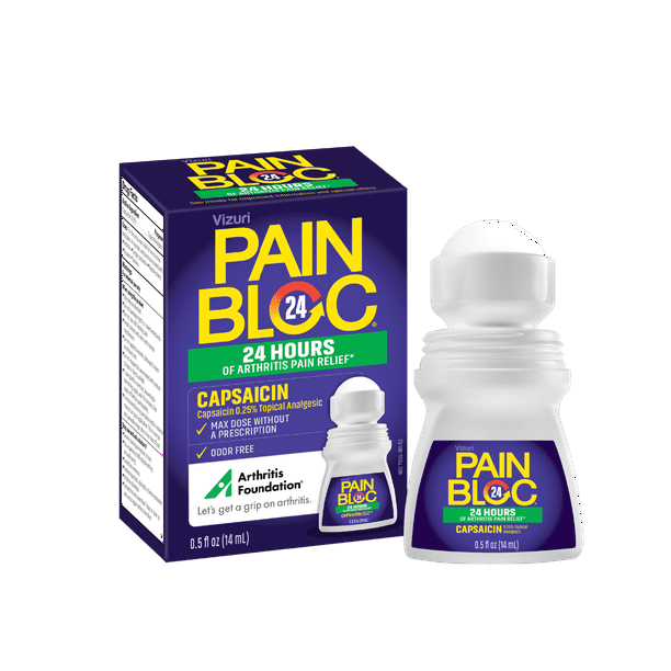 PainBloc24, Topical Capsaicin Arthritis Pain Relief, 0.5oz Walmart