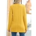 thumbnail image 6 of JWD Women's Cardigan Fashion Long Sleeved Slim Fit Comfortable Ribbed Knitted Lightweight Sweater With Pockets Casual Cardigan yellow XL, 6 of 9