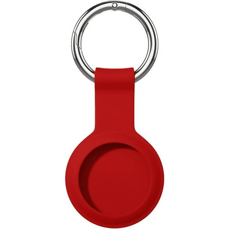 ACE Silicone Case Compatible for AirTag (2021) 2 Pack, Flexible Soft Anti-Scratch Shockproof Protective Full Body Air Tag Skin Cover with Keychain Carabiner for AirTag Finder, Red