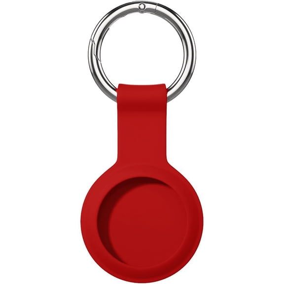 ACE Silicone Case Compatible for AirTag (2021) 2 Pack, Flexible Soft Anti-Scratch Shockproof Protective Full Body Air Tag Skin Cover with Keychain Carabiner for AirTag Finder, Red
