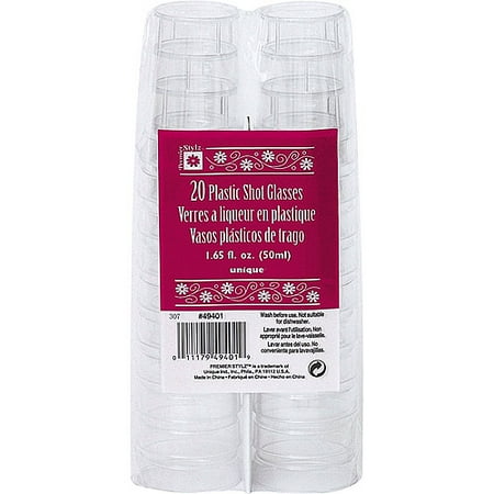 

Plastic Shot Glasses 1.65 Oz Clear 20ct (Pack of 2)