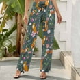 thumbnail image 6 of Wide Leg Pants Woman, Wolf Fox In Flower Forest High Waist Knot Palazzo Pants for Women, Elastic Sweatpants Yoga Lounge Pants Trousers with Pockets Fall Pants for Women 2024, 6 of 6
