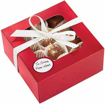 Treat Boxes Medium 3/pkg-red Foil