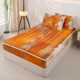 thumbnail image 2 of Homewish Orange Tie Dye Zipper Twin Comforter Sets with Fitted Sheet and 2 Pillowcases,Retro Geometric Art Zipper Bedding Set,Reversible,4pcs, 2 of 8