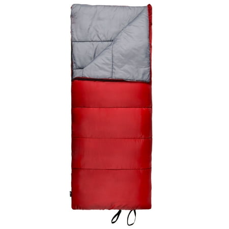 Ozark Trail 50-Degree Warm Weather Rectangular Sleeping Bag  Red  33 x75