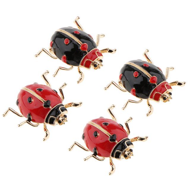 4 piezas Broche de mariquita de esmalte Fernando Accesorios para ropa decoración