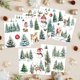 thumbnail image 3 of 12 hojas de pegatinas navideñas transferibles con diseño de muñeco de nieve y ciervo para ventanas y muebles, 3 of 9