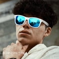 thumbnail image 3 of KANASTAL Polarized Sunglasses for Women Men Square UV400 Protection Retro Trendy Designer Mirrored Sun Glasses for Driving White Frame Blue Lens, 3 of 8