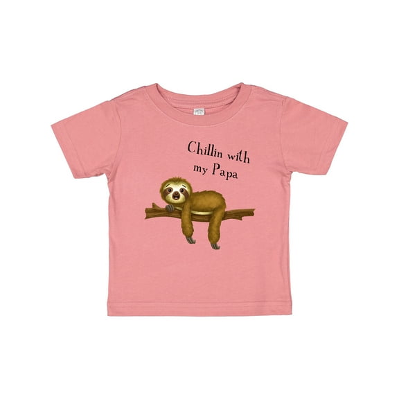 Inktastic Chillin with Papa Sloth Cute Boys Baby T-Shirt