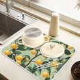 thumbnail image 2 of Yayeee Dish Drying Mat for Kitchen Counter 16" x 18" Microfiber Super Absorbent Coffee Decorative Pad, Orange Tree, 2 of 9