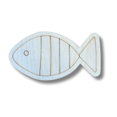 thumbnail image 2 of Unfinished Wood Etched Striped Fish Shape 18" / 1/8", 2 of 2