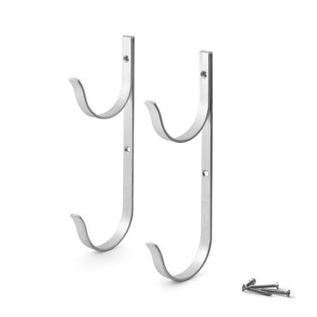 

2 PCS Pool Pole Bracket Wall-mounted Aluminum Pool Pole Hook Hook for Telescopic Pole Skimming Net Brush Vacuum Hose