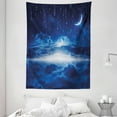 thumbnail image 1 of Night Tapestry, Heavenly Majestic Galaxy View Falling Stars Celestial Magical Cosmos, Wall Hanging for Bedroom Living Room Dorm Decor, 60W X 80L Inches, Navy Blue White Indigo, by Ambesonne, 1 of 2