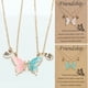 thumbnail image 1 of Collar con colgante de imán de mariposa colorida para mejores amigos, cadena de clavícula, juego de tarjetas para amigos para siempre, 1 of 4