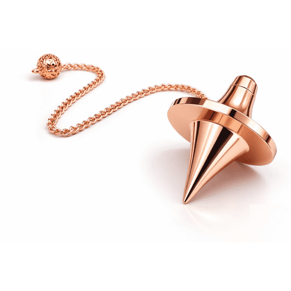 Spinning Top Design Openable Cone Point Copper Metal Pendulum. Healing Dowsing Reiki Pendulum for Divination, Chakra Testing & Spiritual Energy