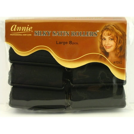 Annie Large Satin Hair Rollers - 8 Pcs.