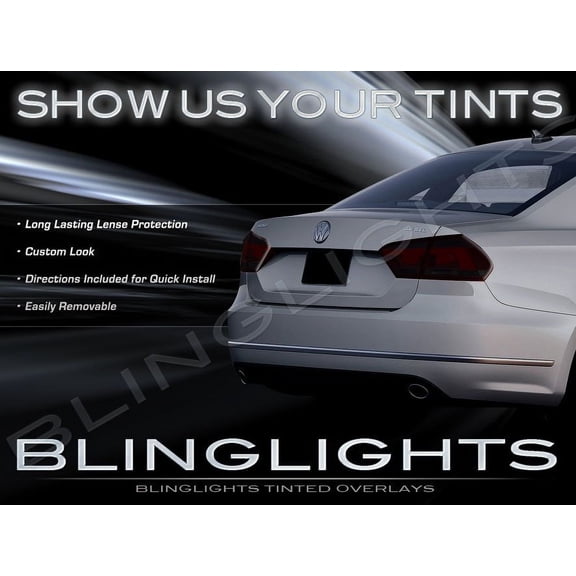 For 2012 2013 Volkswagen VW Passat NMS Tinted Smoked Overlays for Taillamps Taillights Tail Lamps Lights