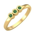 thumbnail image 2 of Round Shape Emerald Stackable Women Ring 925 Sterling Silver Gold Vermeil Delicate Jewelry, 2 of 3