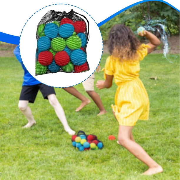 60 bolas de agua reutilizables para niños, accesorio premium, portátiles, divertidos regalos para niños y niñas a partir de 3 años, juguetes de playa Rojo Azul Verde