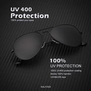 KALIYADI Sunglasses for Men Women Aviator Sun Glasses Polarized Lens UV400 Blocking-Black