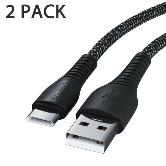 2 Pack 6ft Vimzer USB C Cable Fast Charger Type C Cord for Samsung Galaxy S22, S21 Ultra, S20 FE, S10 Plus, Note 20, Note 10 9, S9, S8, A02s, A03s, A13, A21, A32, A42, A51, A52, A53 5G, A71, A11, A12