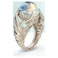 thumbnail image 2 of 925 Sterling Silver Angel Wings Charming Moonstone Diamond Rings, 2 of 2