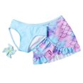 thumbnail image 4 of GYRATEDREAM Girls Swimsuits 3 Piece Bikinis Sets Scale Print Beach Swimwear Bikini Bathing Swimsuits for 7-14 Years, 4 of 7