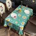 thumbnail image 2 of Turquoise Daisy Flower Yellow Centers Pattern Rectangle Tablecloth 60"x102",Waterproof Polyester Rectangle Table Cloth, Wipeable Spillproof Polyester Tablecloth for Dining, Camping, Indoor and Outdoor, 2 of 6