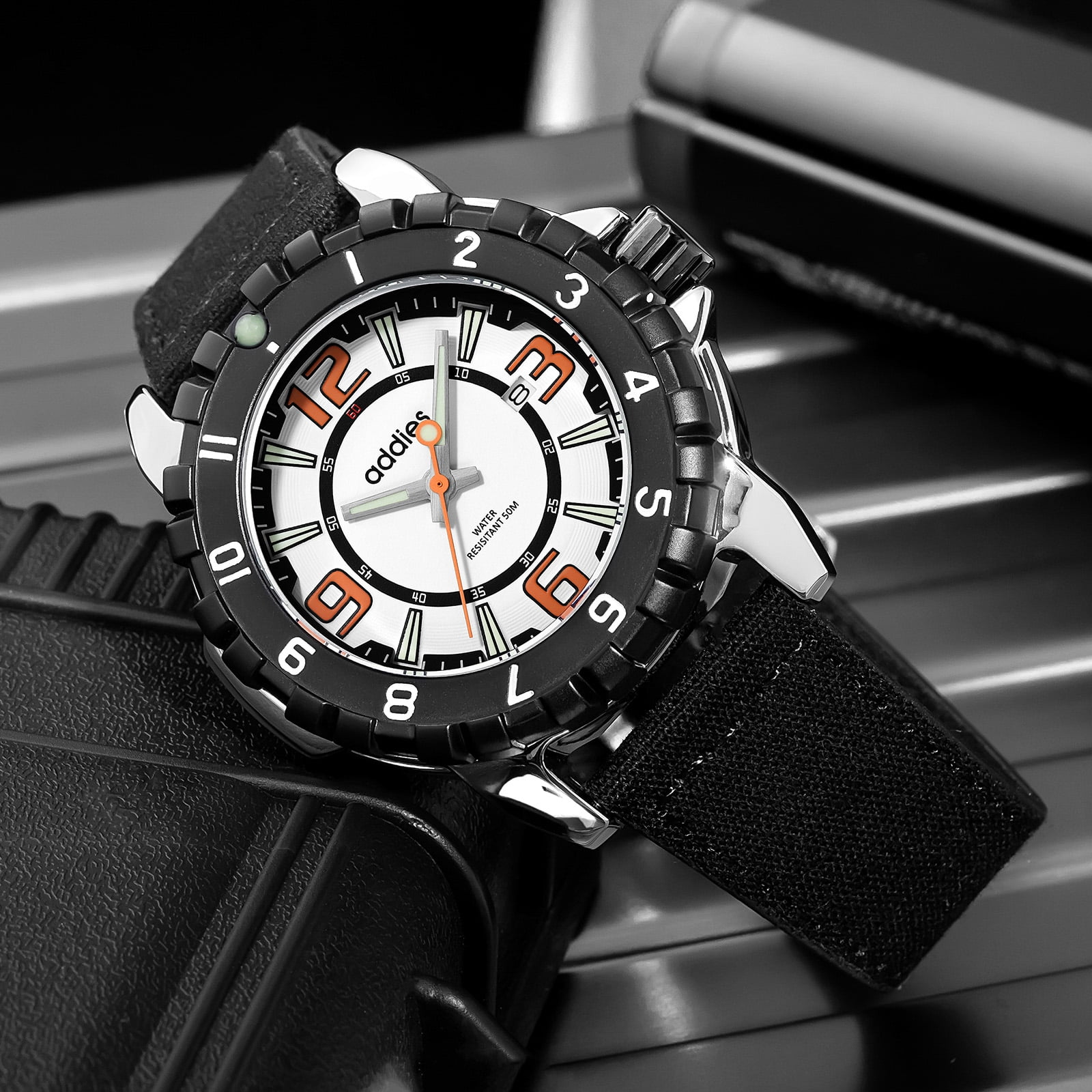 ADDIES Men's Watch, Analog Quartz Watch with 50M Water Resistant, Luminous Dive Style Outdoor Sport Watch for Men