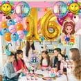thumbnail image 4 of Ms Rachel 16th Tableware Balloons Cake Toppers Backdrop Banner Supplies Party Decor Plates Decorations, 4 of 7