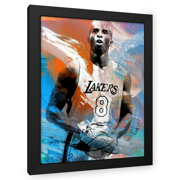 Stephen Chambers 19x24 Black Modern Wood Framed Wall Art Titled - Kobe Bryant