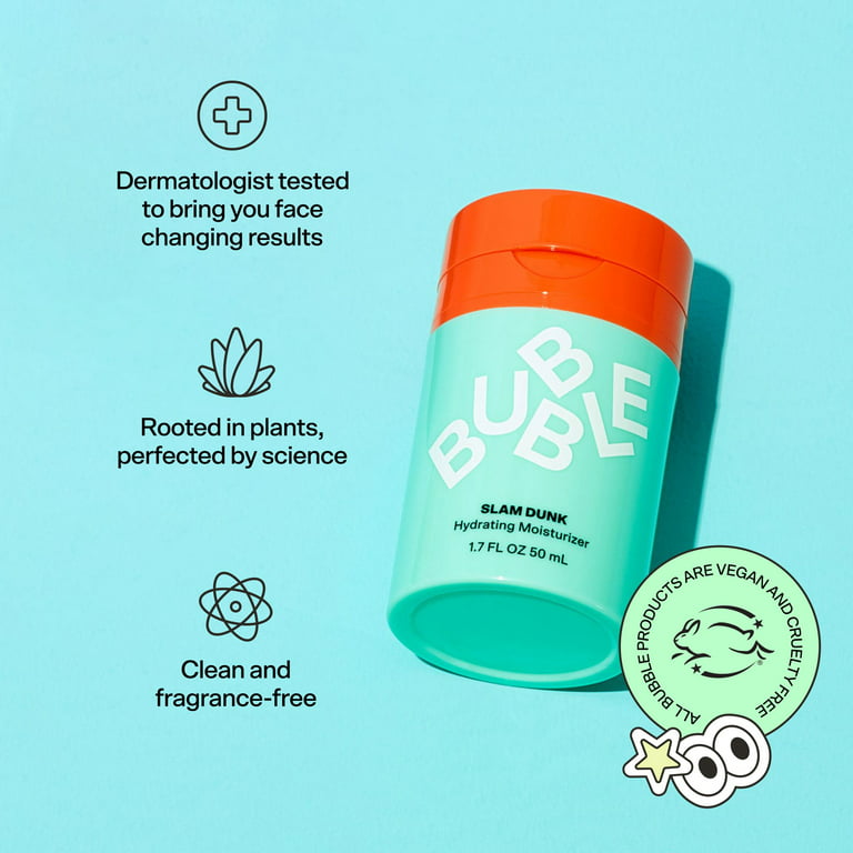  Bubble Skincare Slam Dunk Hydrating Facial Moisturizer -  Natural Aloe Juice + Avocado Oil for Skin Hydration and Blue Light  Protection - Daily Face Moisturizer for Sensitive Skin (50ml) : Beauty