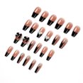 thumbnail image 5 of Uñas postizas francesas de cobertura completa con presión larga, uñas postizas de diamantes de imitación color piel para mujeres y niñas, 5 of 5