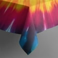thumbnail image 5 of Colorful Rainbow Tie Dye Spiral Pattern Square Tablecloth,Waterproof Square Table Cover,Wipeable Spillproof Washable Table Cover for Home Kitchen Party Decor 42"X42"(107x107cm), 5 of 6