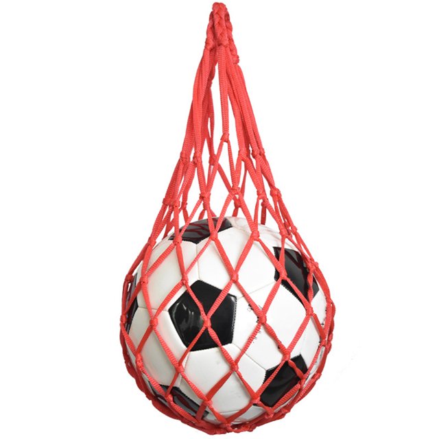 Bolsa de red de fútbol Nylon Fútbol Baloncesto Malla Voleibol Bolsa de transporte (Rojo)