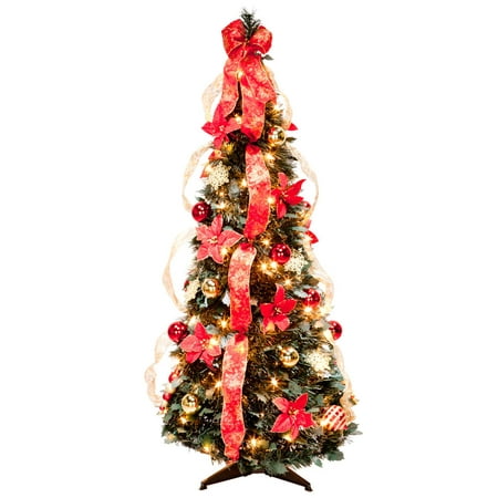 4' Red Poinsettia Pull-Up Tree by Holiday PeakTM (Best Pull Up Christmas Trees)