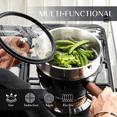 thumbnail image 6 of CAROTE 21-Piece Ceramic Cookware Set, Nonstick Pots and Pans with Steamer, Induction Compatible, Black, 6 of 9