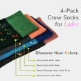 thumbnail image 3 of Cosyfeel Crew Socks for Women 4-Pack Soft Cozy Cotton Women's Cotton Eco-Friendly Cute Patterns Multicolor Women Sock (Music, 9-12 US), 3 of 7