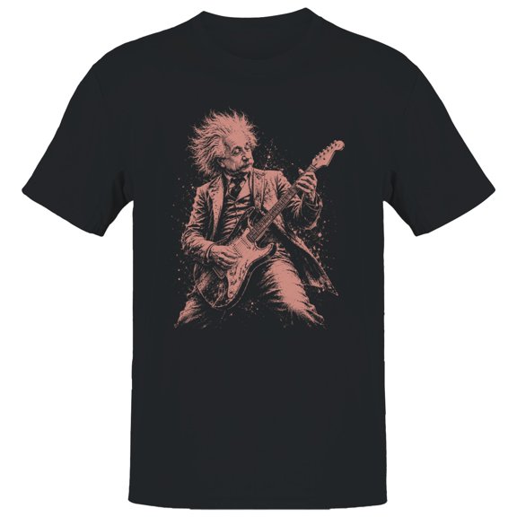 Smartprints Scientist Playing Electric Guitar Men's T-Shirt Black, Cotton, L